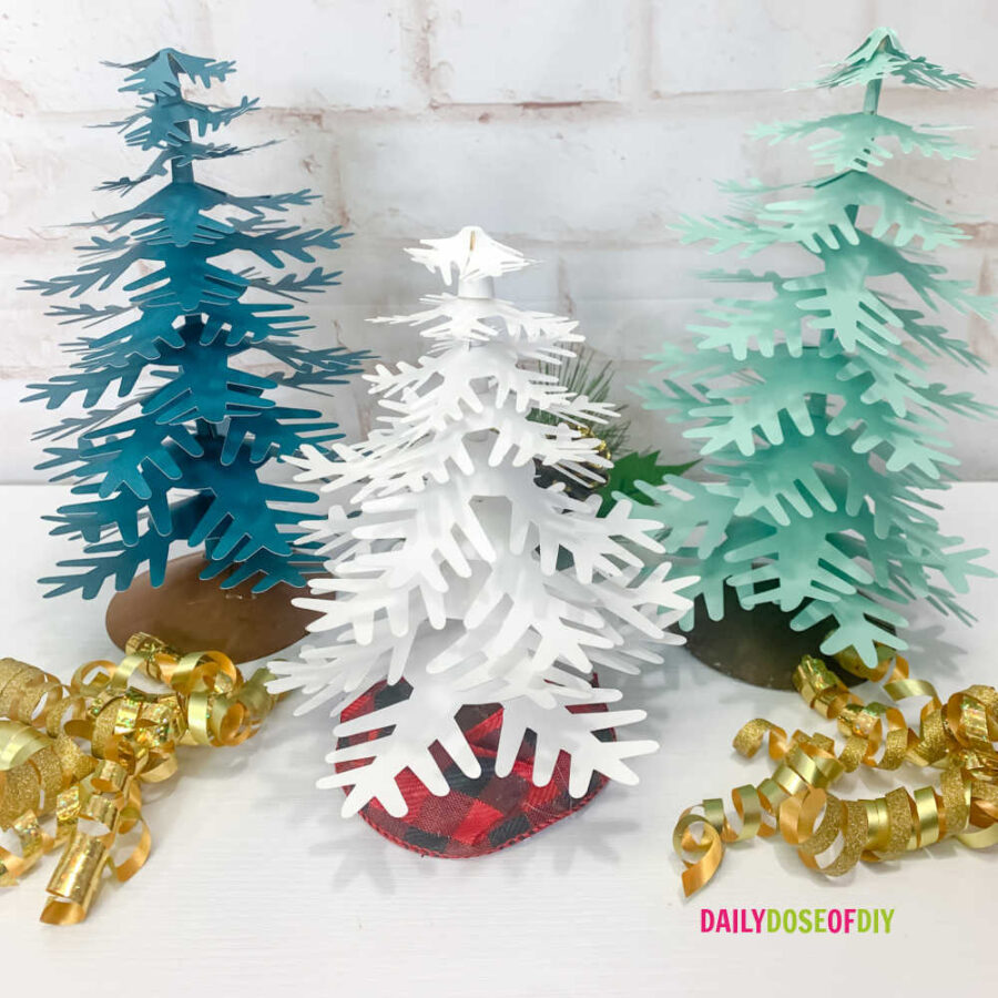 finished 3D Paper Christmas Trees