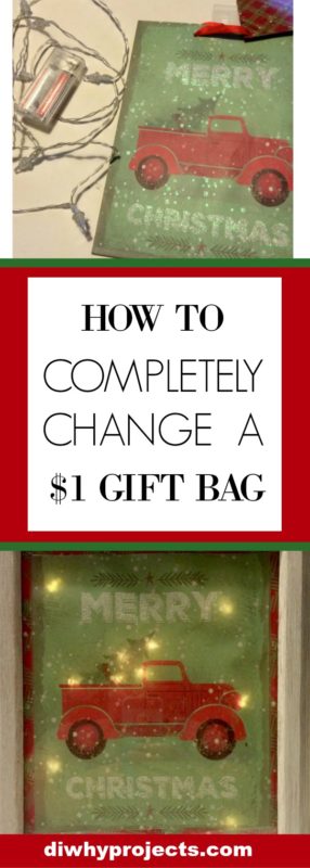 Change $1 Christmas Bag to Light Up Sign
