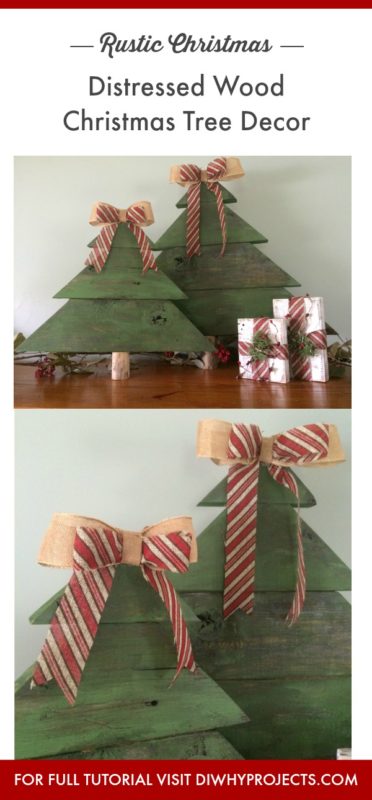 Distressed Wood Christmas Trees Decor, Rustic Christmas Decor