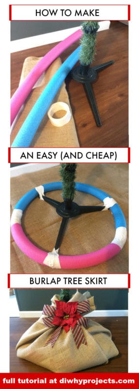 DIY Burlap Christmas Tree Skirt, Farmhouse Style, Rustic Christmas