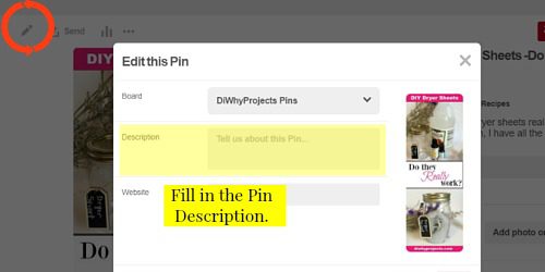 How to add a Pin description