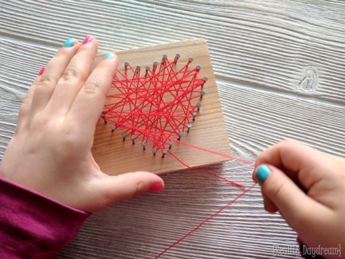 String Art Heart Valentine's Craft