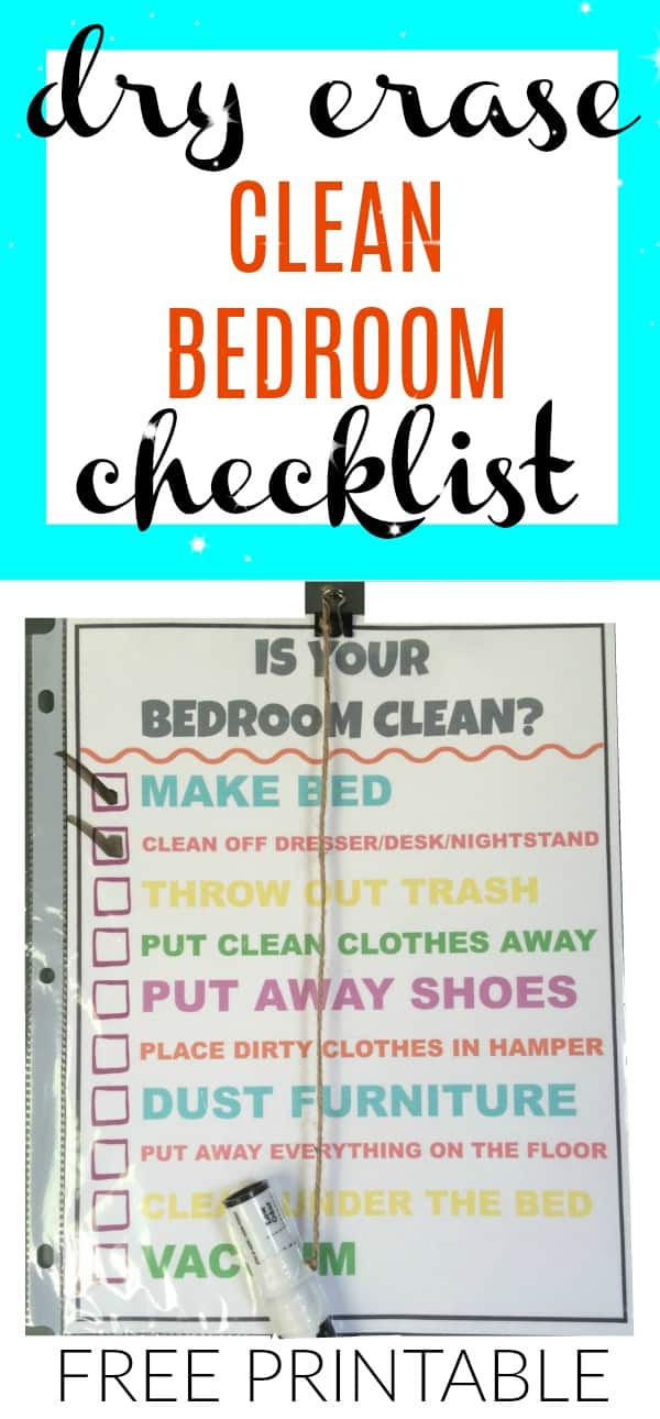 Printable Is your Bedroom Clean checklist