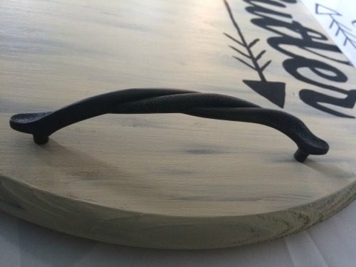 Adding Rustic handles to your farmhouse serving tray