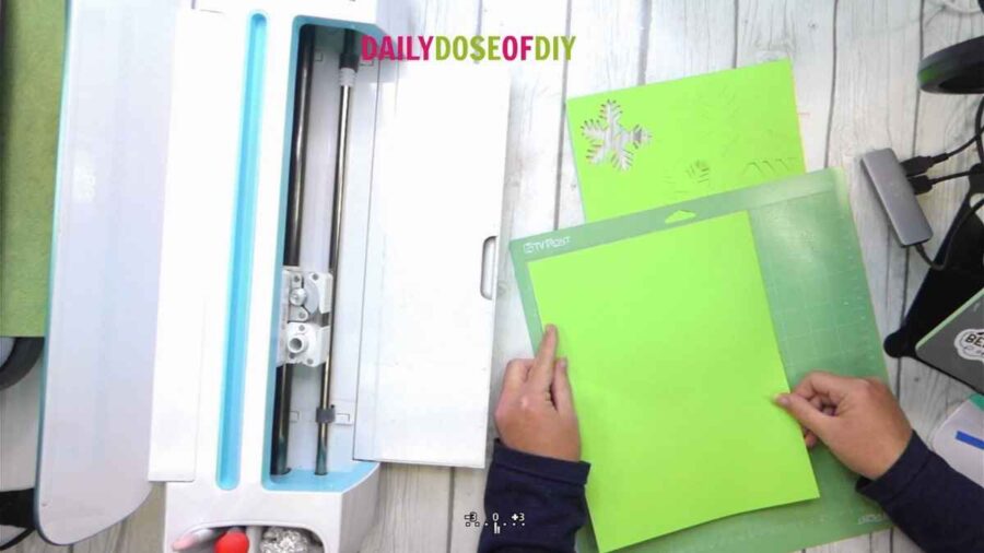 place cardstock onto your mat