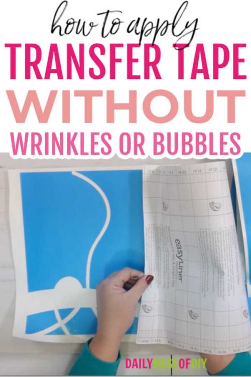 Apply transfer tape to vinyl without wrinkles or bubbles