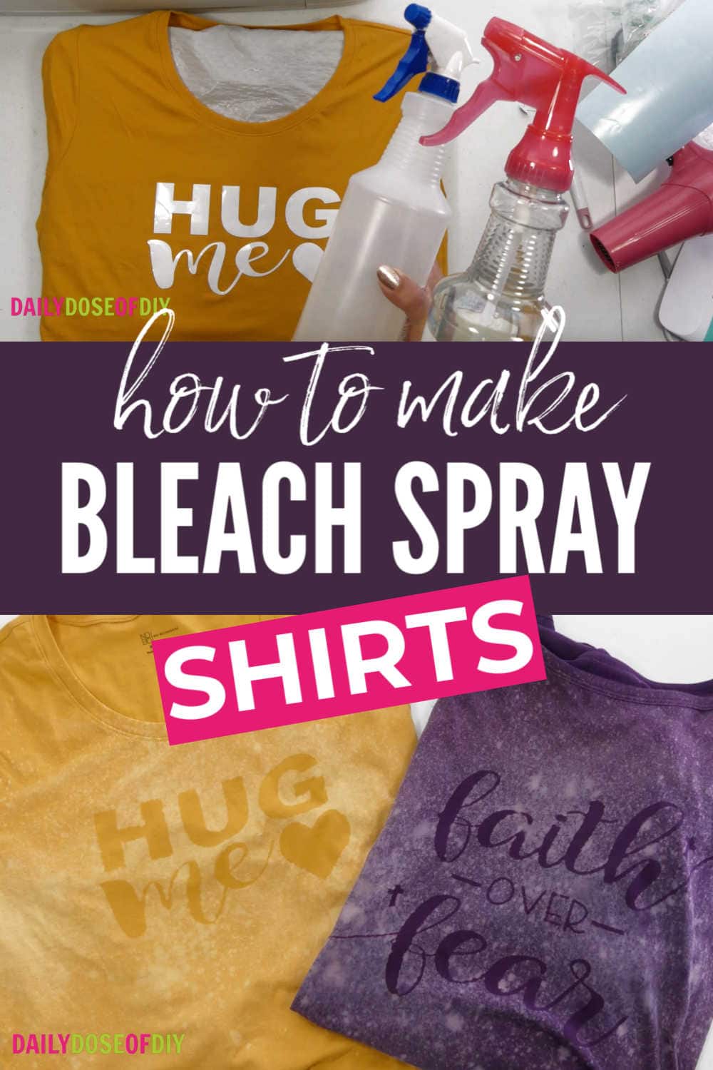 Easy Bleach Spray Shirts with Cricut - Daily Dose of DIY