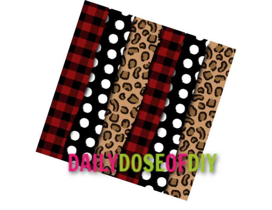 Buffalo Plaid with Leopard Print Patterned Vinyl Christmas 2022