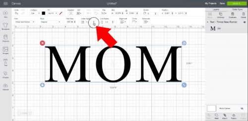 designing a mom shirt in cricut design space