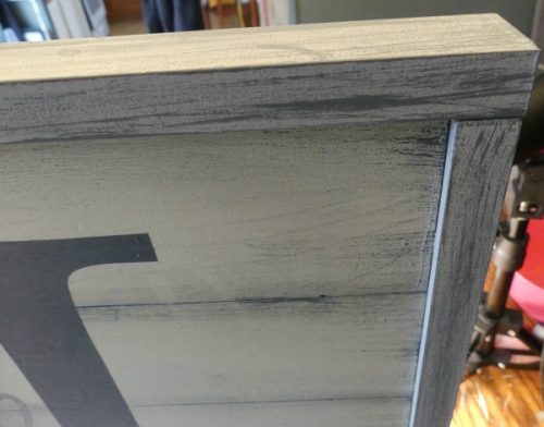 Add the top pieces of the DIY wood frame to your sign