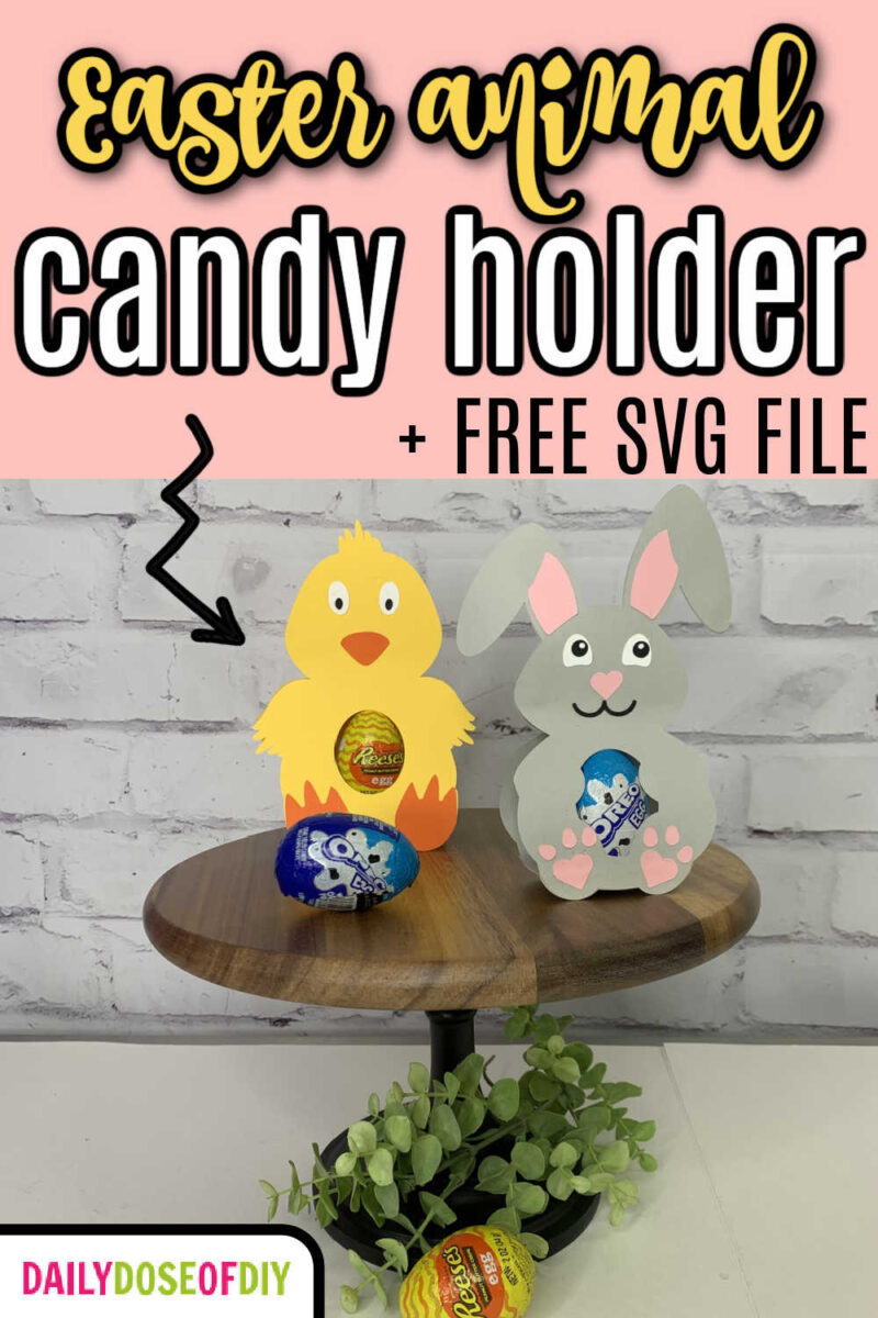 an easter animal candy holder pin graphic