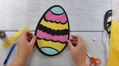 Finished Easter Egg Suncatcher made with Easter Egg SVG file