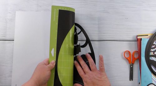 Remove the cut Easter egg suncatcher from the cut mat