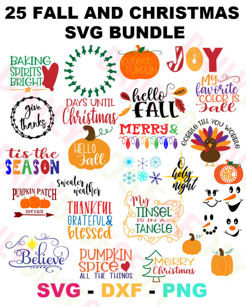 Fall and Christmas SVG bundle