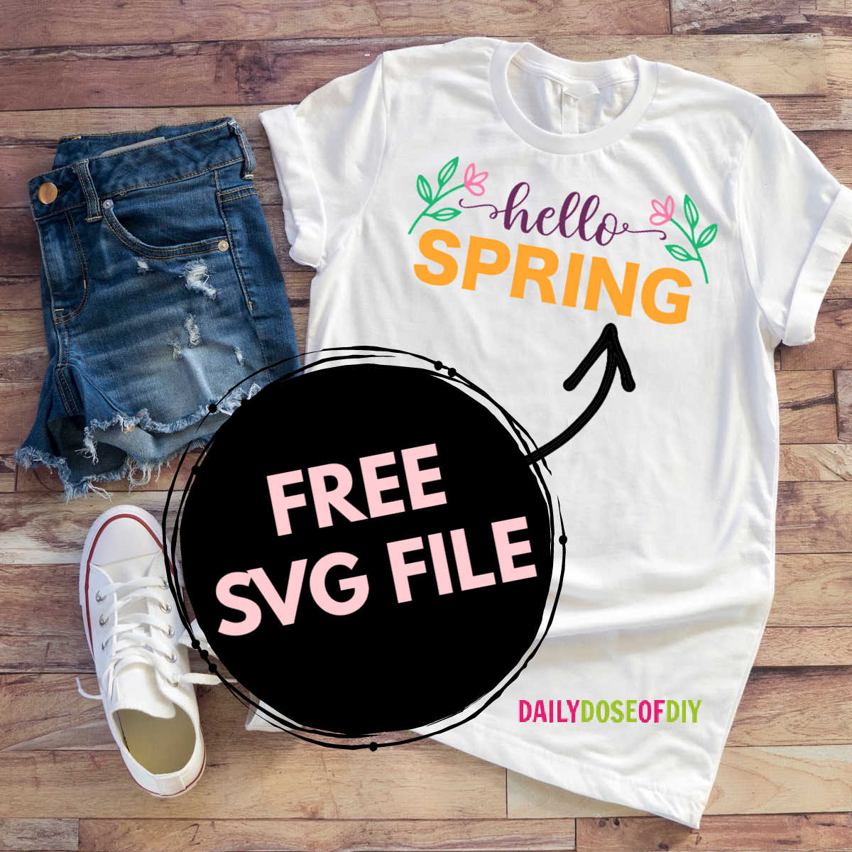 Spring Svg Free Simple Hello Spring SVG File: Free SVG File for Shirts, Signs and More - Daily ...