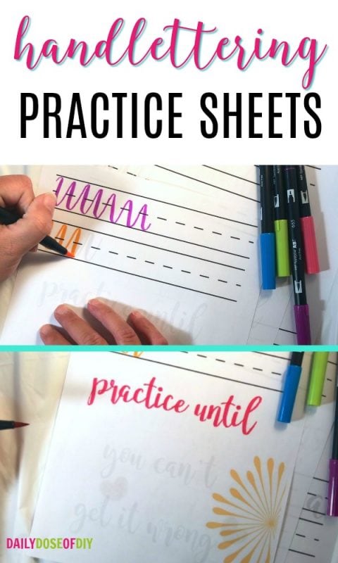hAND LETTERING PRACTICE SHEETS TO IMPROVE YOUR HAND LETTERING SKILLS IN 30 DAYS