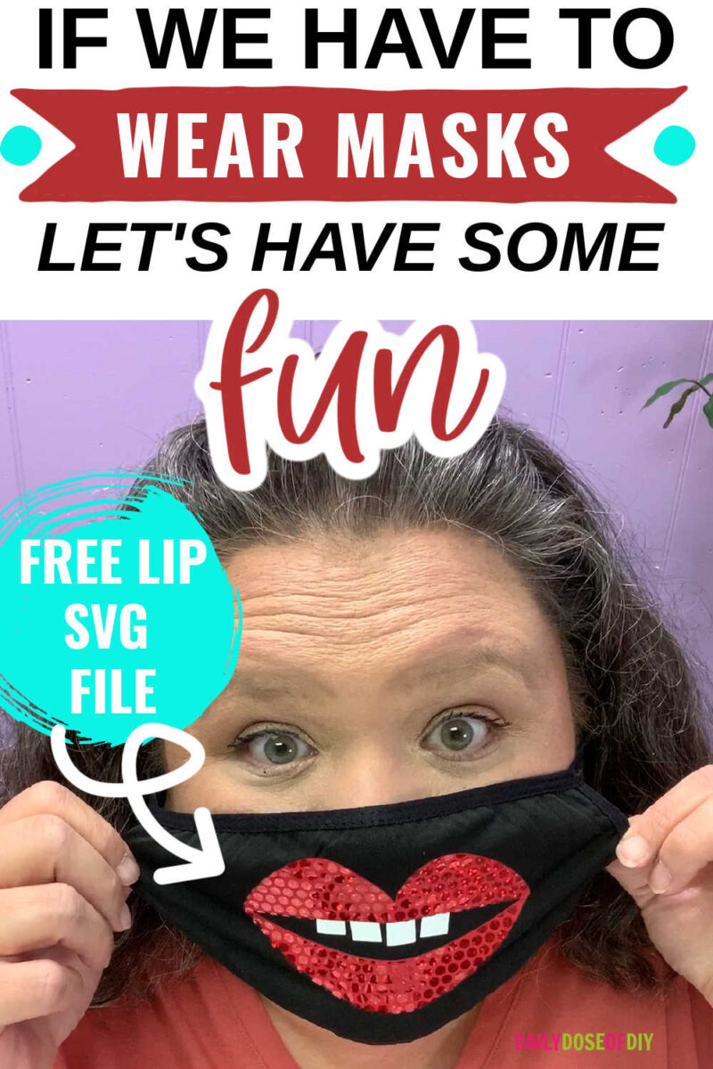 LIP SVG ON A FACEMASK PIN