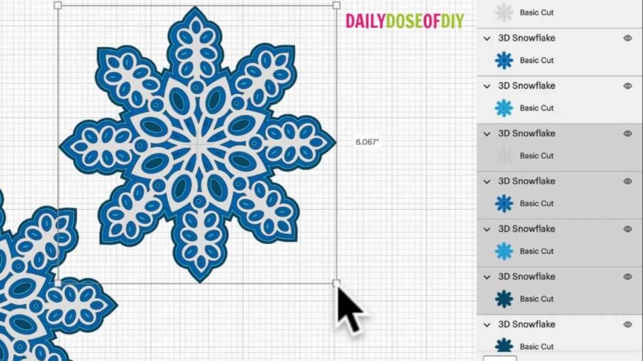 resize layered paper snowflakes