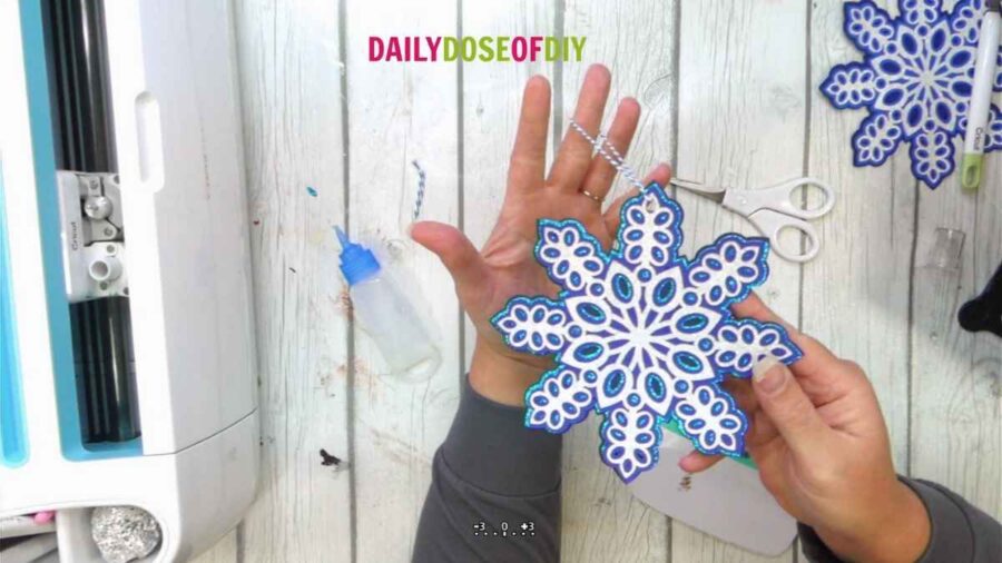 finished layered paper snowflakes