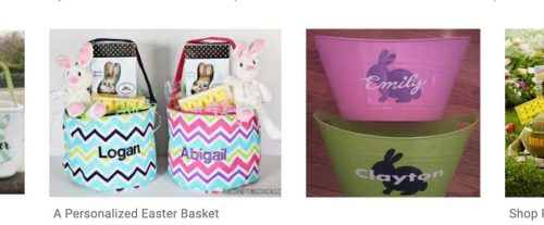 comparing two custom Easter baskets when making money with your Cricut