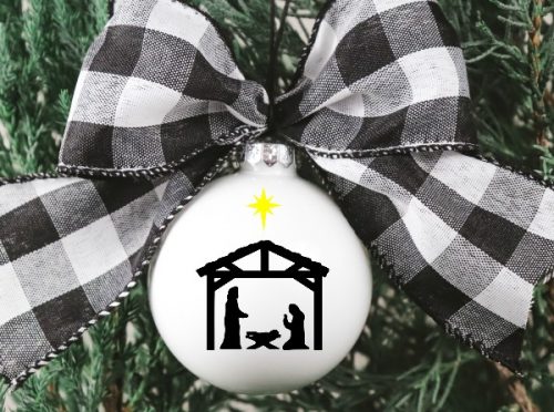 Christmas Ornament wit free Nativity SVg file