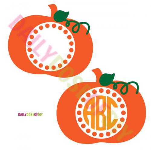 Pumpkin SVG file for a circle monogram