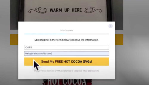 sign up to get the free Reverse Canvas Hot Cocoa SVG
