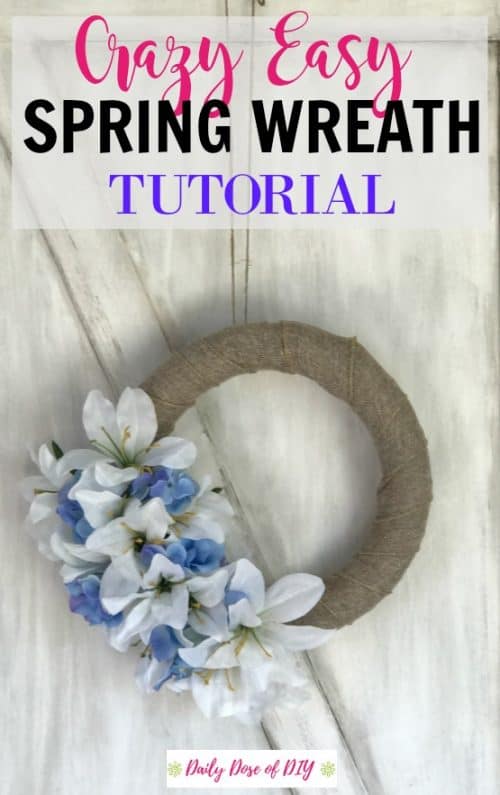 DIY Spring Farmhouse Wreath Tutorial. A crazy easy way to update your home for Spring