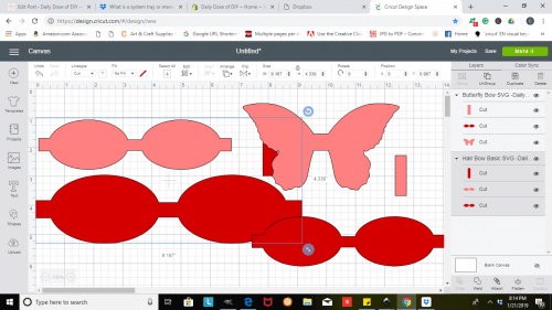 Butterfly Bow and regular Bow SVG file uploades to Cricut Design Space