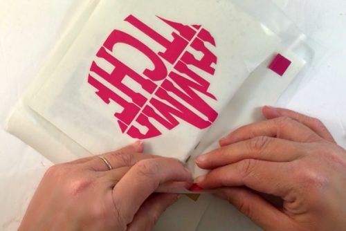 Line up your second guide to layer adhesive vinyl