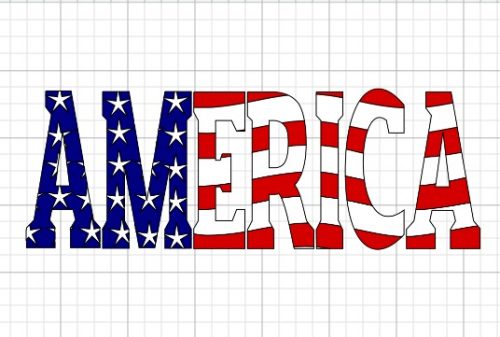 America with a flag knockout design