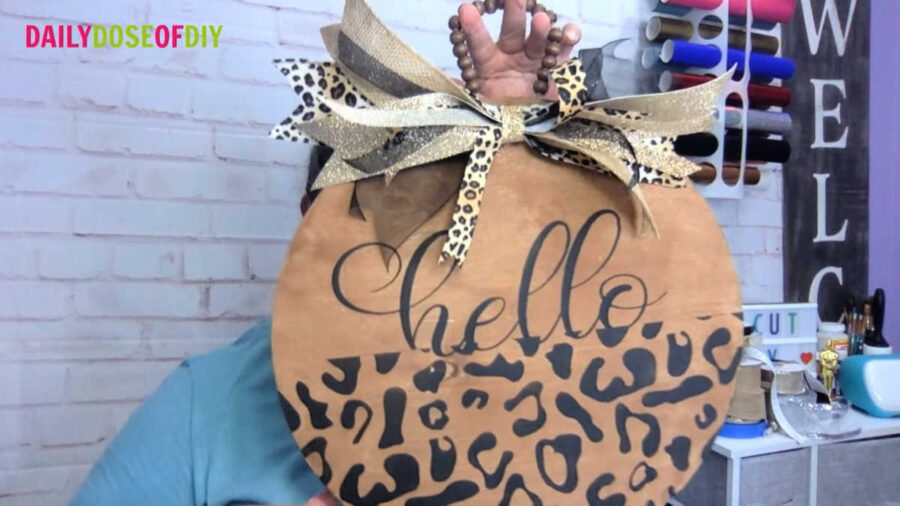 finished animal print door hanger
