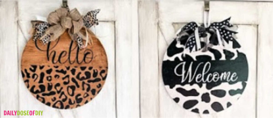 Animal Print Door Hanger - two finished door hangers