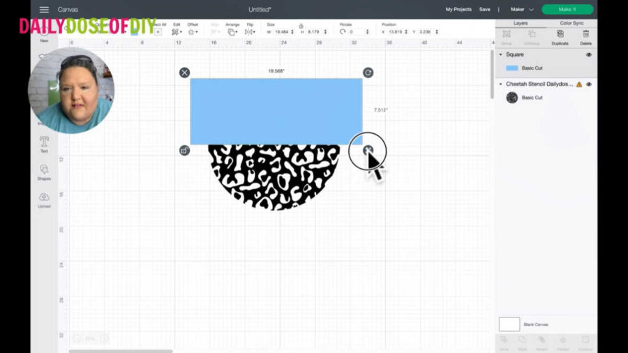 Stretch your rectangle to cover half of your design