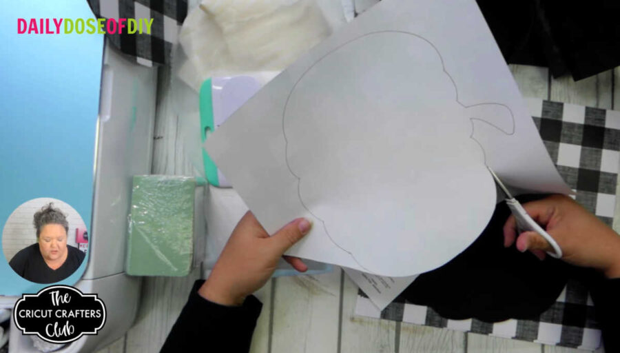 cut out paper pumpkin