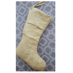 Burlap Christmas stocking craft blank for Christmas crafts