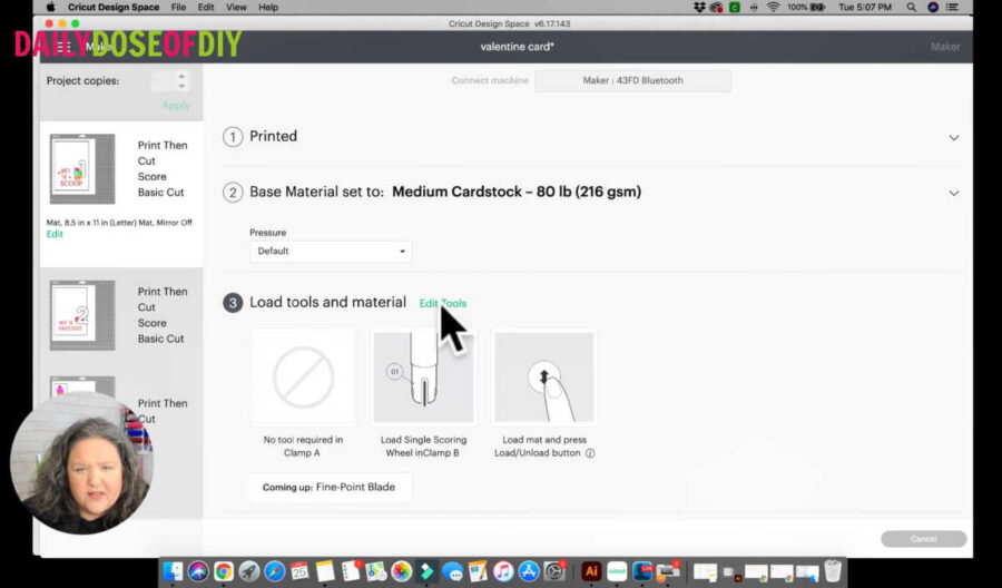 edit tools option in Design Space