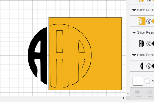 Free Circle Monogram after it's sliced in cricut design space