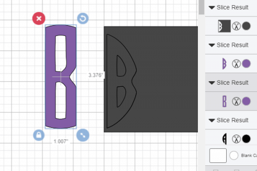 adding the second letter to your circle monogram in Cricut design space