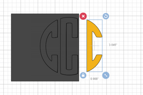 making the last letter for a circle monogram in cricut design space