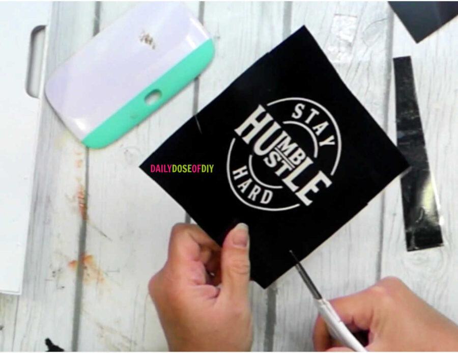 Cut notches in your stencil before adding to the tumbler to reduce wrinkles.