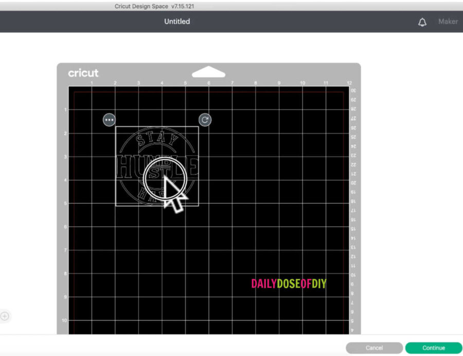 Stencil for a Citristrip tumbler on the cut mat in Cricut Design Space