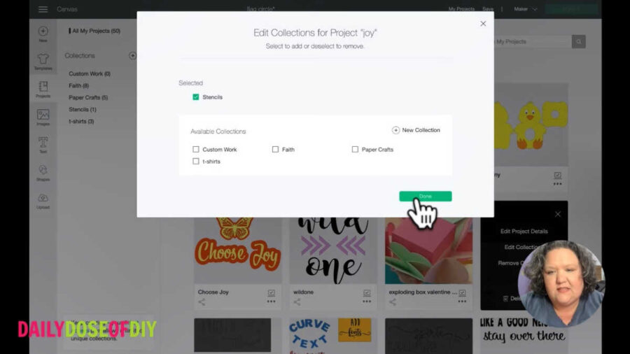 Edit your collections  from the edit collection screen and click done to save your changes