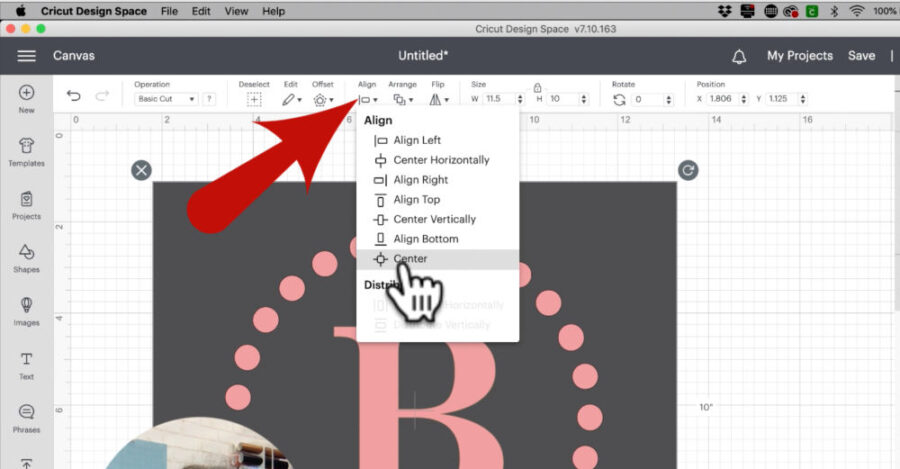 designing a monogram stencil in cricut design space 
