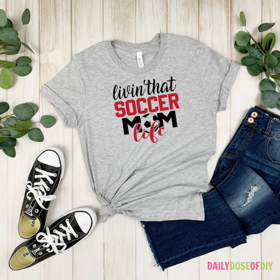 Soccer mom t-shirt cricut project idea to sell