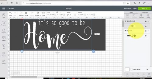 Centering your design on the stencil box in design space