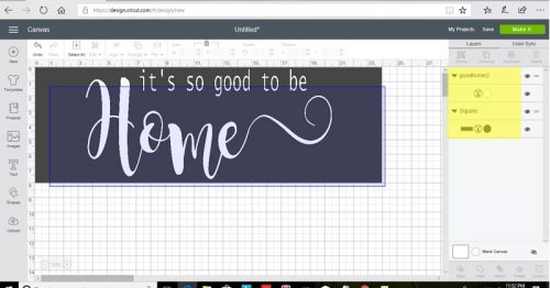 attaching your desing to the stencil box to make a stencil in cricut design space