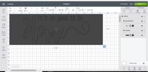 How your stencil looks when it's ready to cut in Cricut design space