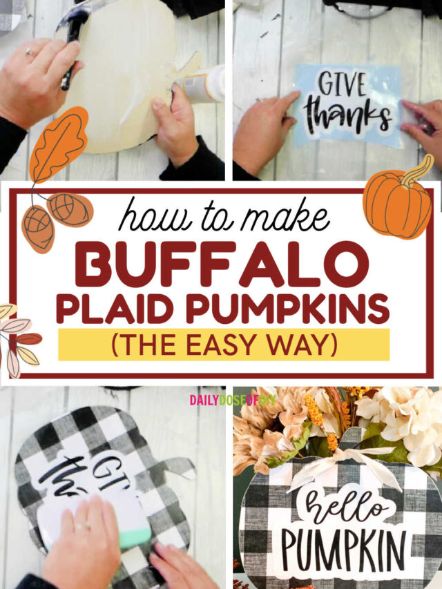 Easy DIY Buffalo Plaid Pumpkin