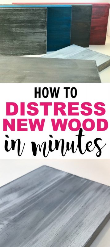 How to distress new wood in minutes. Use this how to for distressed furniture, distressed Farmhouse signs and much more. I can't believe what a time saver this is! Distressing new wood has never been easier!
